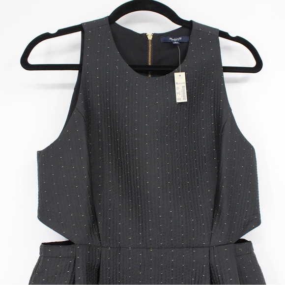 MADEWELL NWT Black Dress Gold Dots Pockets Sleeveless Tank Size 6 - Picture 12 of 16